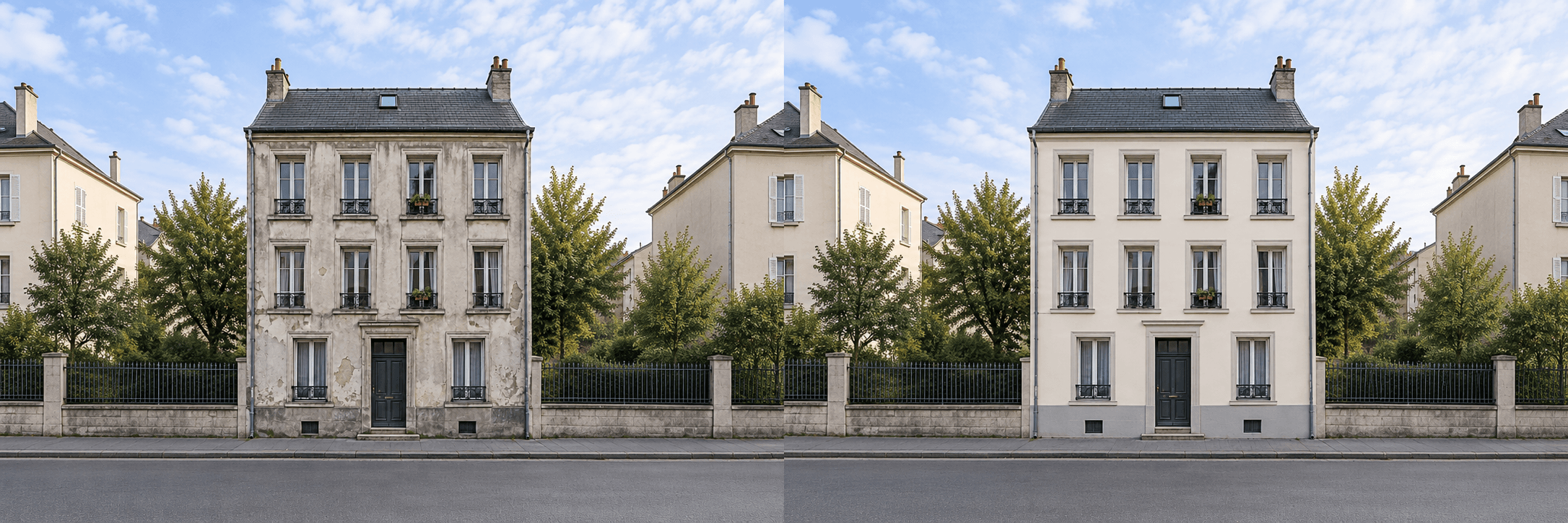 Ravalement d'un immeuble à Région parisienne, après les travaux